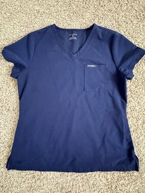 Jaanuu Navy V-Neck Medical Scrub Top